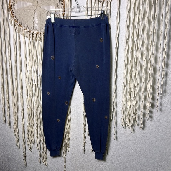 The Great. Washed Blue Cropped Drawstring Sweatpant  Star Embroidery Size 0/XS - Picture 5 of 9